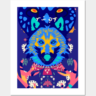 Blue wolf Posters and Art